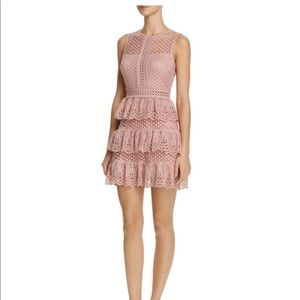 Aqua lace tiered dress S